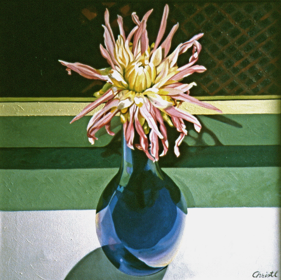 Dahlia & Blue Vase